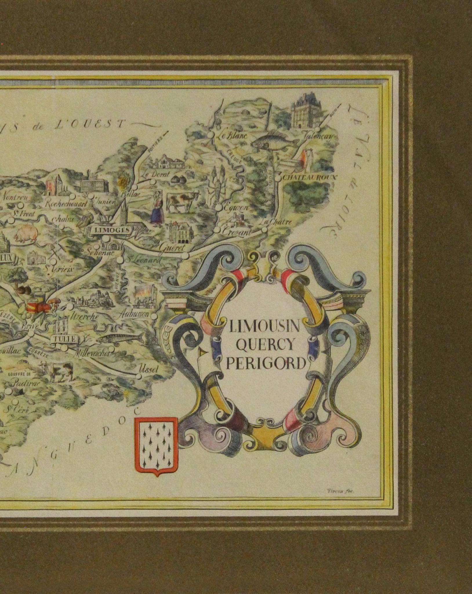 1960's French Vintage Mini Map, Limousin Quercy Perigord - Etsy