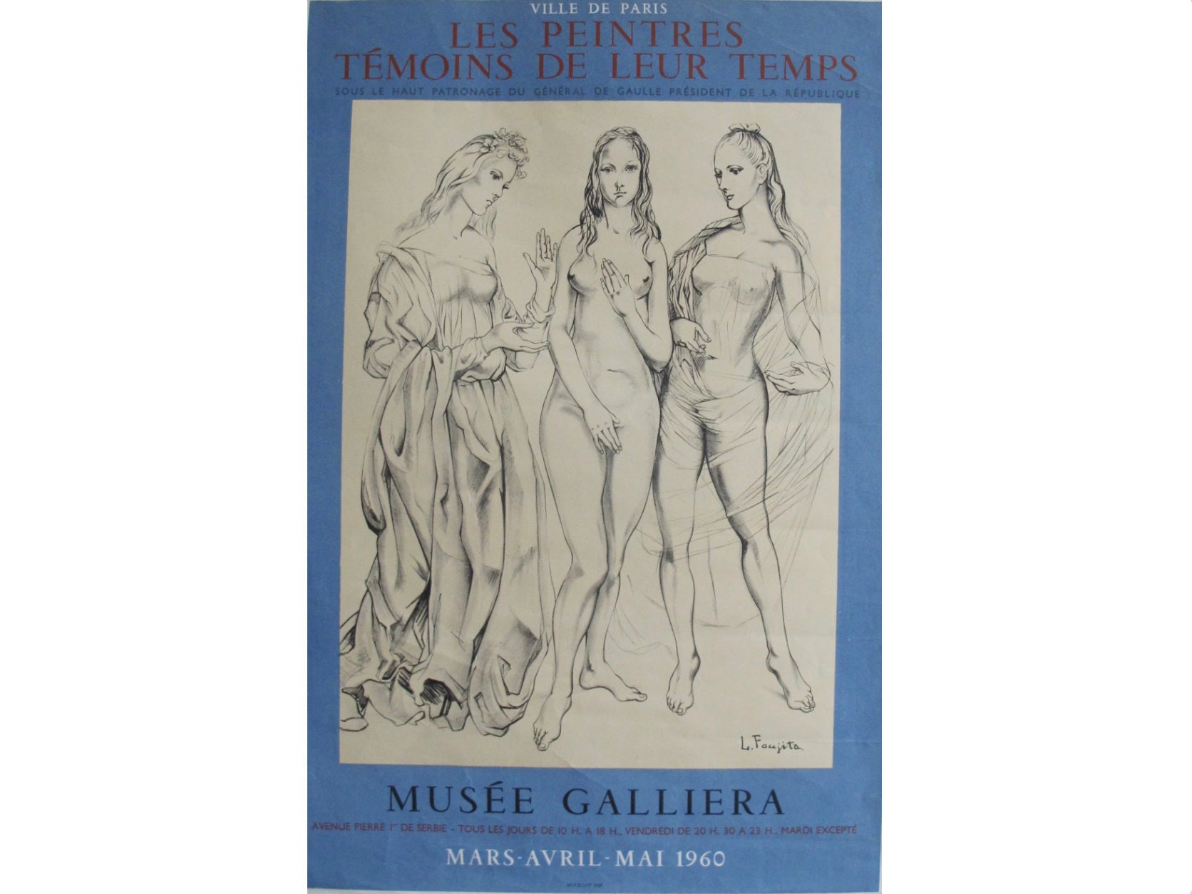 1960 Original French Exhibition Poster, Les Peintres Témoins de leur temps