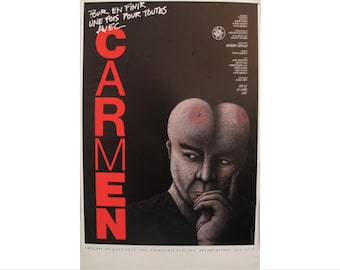 Póster de teatro vintage original de 1987, Carmen, Robert Lepage, Yvan Adam