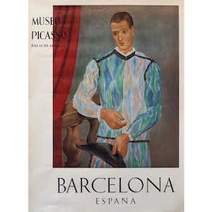 1966 Picasso Exhibition Poster, Arlequin, Museo Picasso Barcelona