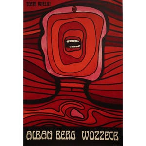 1964 Vintage Polish Opera Poster, Alban Berg&#39;s Wozzeck at Teatr Wielki - Lenica