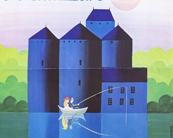 1970s French Loterie Nationale Poster, Tranche de la pêche