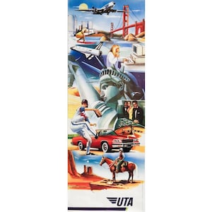1989 Original French Airline Poster - UTA, USA