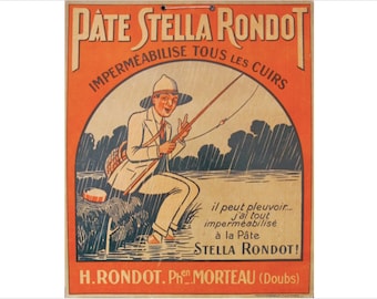 1920s Original French Advertising Carton, Pate Stella Rondot