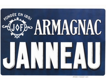 1900s French Vintage Armagnac Janneau Poster (Vintage Typography)