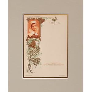 1900 Menu Publicité Original Français (Fille Bretonne de Rosporden) Passe-partout