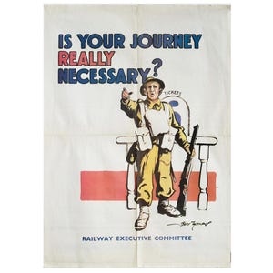 1940s WWII British Propaganda Poster, Is your journey really necessary?