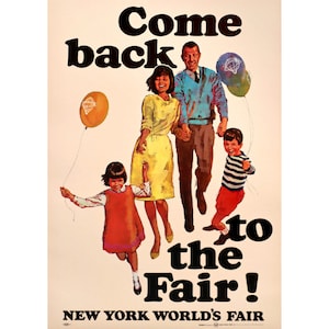 1965 Amerikanisches Werbeplakat, New York World&#39;s Fair Poster, &quot;Come Back to the Fair!&quot;