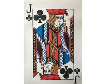 1967 年オリジナル ビンテージ トランプ ポスター - クラブのジャック