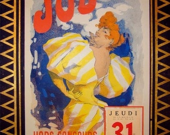 1889 Original französisches Jules Cheret Poster, JOB Kalender