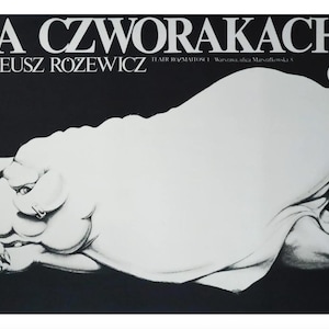 1985 Original Polish Poster, Na Czworakach (On All Fours), Tadeusz Rozewicz