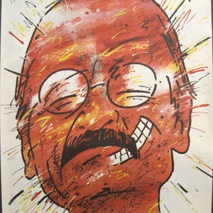 1982 Original Polish Theatre poster, Around Mrozek (&quot;Wokol Mrozka&quot;)