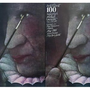 1985 Polish Exhibition poster - Wystawa 100 Najlepszych Polskich Plakatow (Exhibition of the Top 100 Polish Posters) - Sadowski