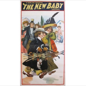 Pôster original do teatro americano de 1901 - O novo bebê