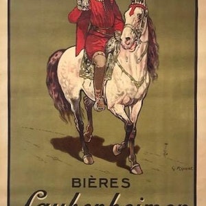 1920s Original French Beer Poster, Bières Laubenheimer (Laubenheimer Beer)