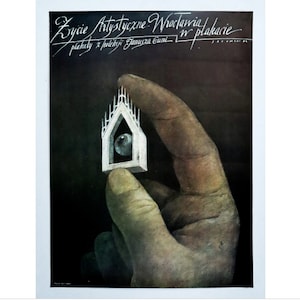 1984 Polish Exhibition Poster - Eycie Artystykne (Artistic Life) - Sadowski