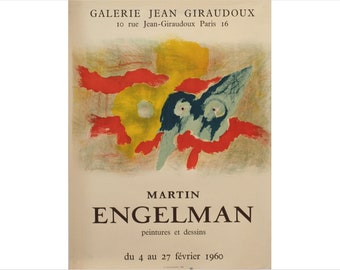 1960 Original Exhibition Poster, Galerie Jean Giraudoux