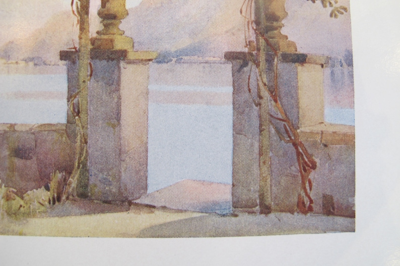 1905 Original Italian Print Italian prints by Ella du Cane Italian Travel Colour Plate Vintage Wall Art Limonta Lago di Como