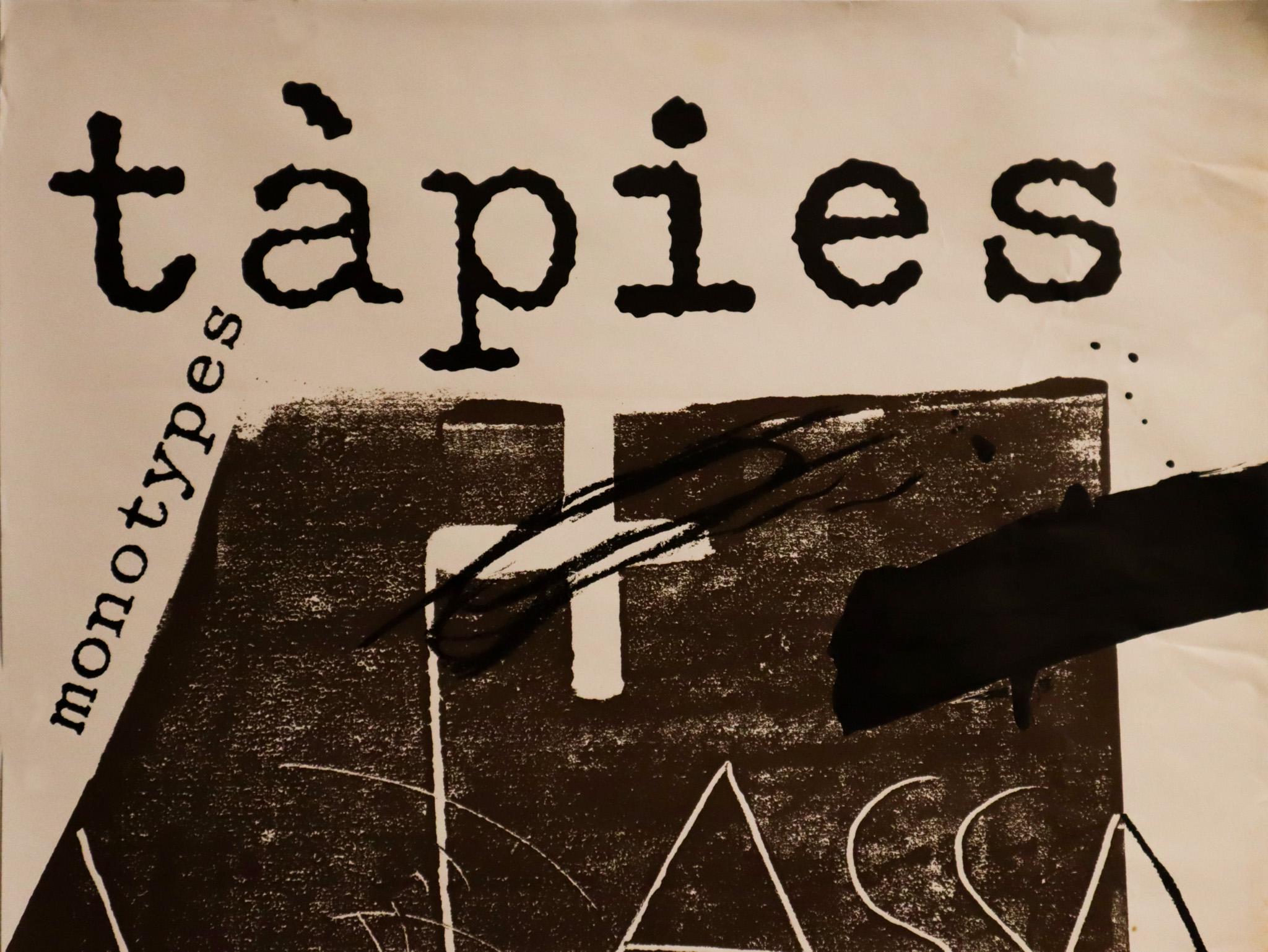 1974 French Exhibition Poster, Monotypes, Antoni Tapies at Galerie