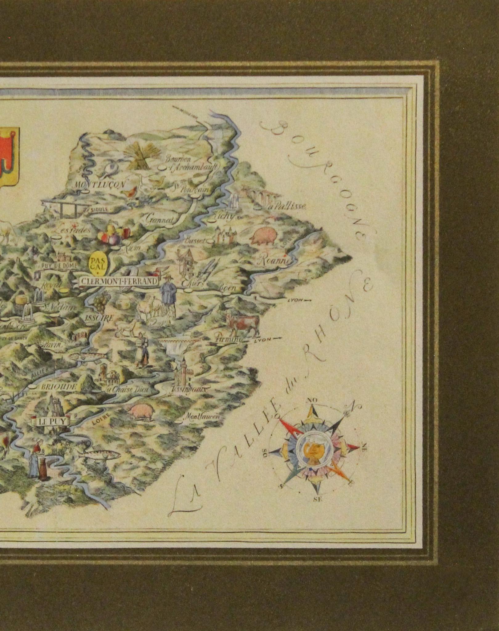 1960's French Vintage Mini Map, L'auvergne - Etsy