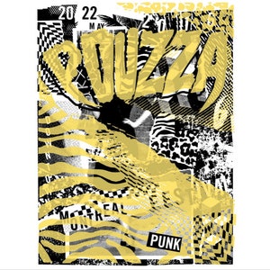 2016 Contemporary Music Poster - Pouzza Punk Festival (Yellow)