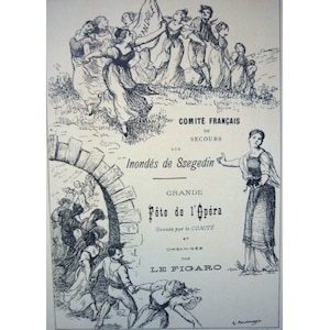 1897 Original French Art Nouveau Poster, Les Programmes Illustres, Comité De Secours Aux Inondés De Szegedin - Boulanger