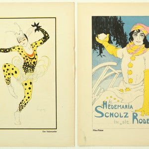 1922 Original Art Deco Plakat, Der Salamander; Filmplakat (Recto/Verso)