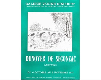 1977 Original French Exhibition Poster, Dunoyer de Segonzac, Galerie Varine-Gincourt