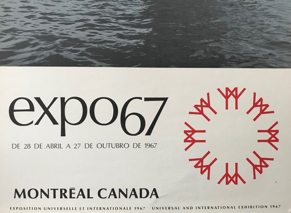 70sポスター　©1967 1967 Montreal Vintage Poster, Expo 67, Bridge to 70 Countries