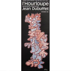 1964 originele vintage tentoonstellingsposter - Galerie Claude Bernard, L&#39;Hourloupe Jean Dubuffet