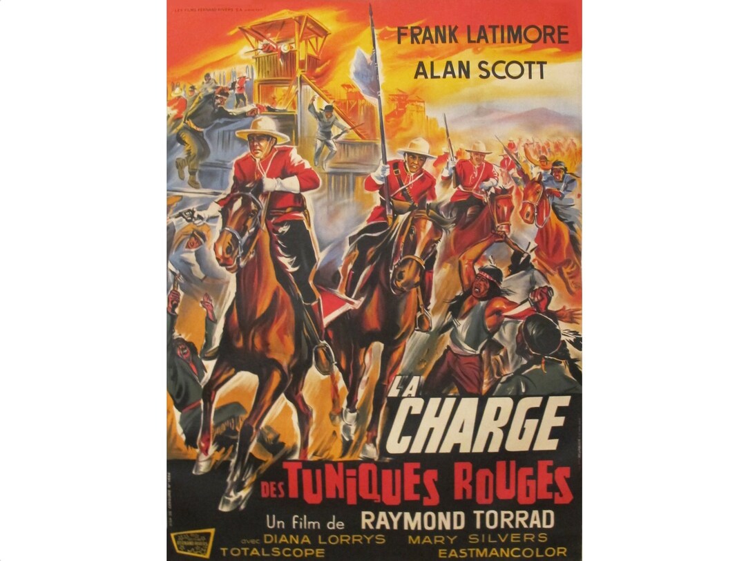 Tunniques Rouges Colomb 1964 Vintage Movie Poster - Charge Des Tuniques Rouges - Etsy