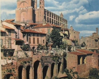 1950s Vintage French Travel Poster, Cathedrale d'Albi