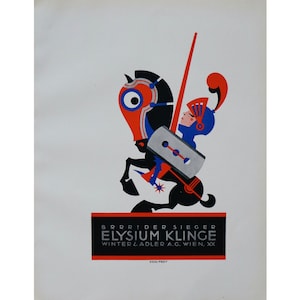 1923 Austrian Art Deco Poster, Brrrr! Der Seiger Elysium Klinger (Razor Blade)