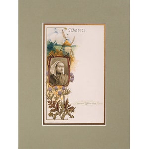 1900 Original Français Menu Publicitaire (Fille Bretonne Callacaise) Emmêlé