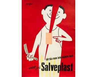 1954 Swedish Advertising Poster - Salveplast (Bandaids)