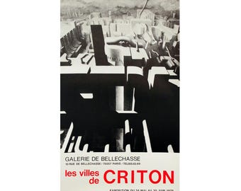 1978 Cartel de la exposición francesa, Les villes de Criton - Jean Criton