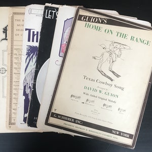 1930&#39;s American Music Sheets (Set of 6), Home on the Range