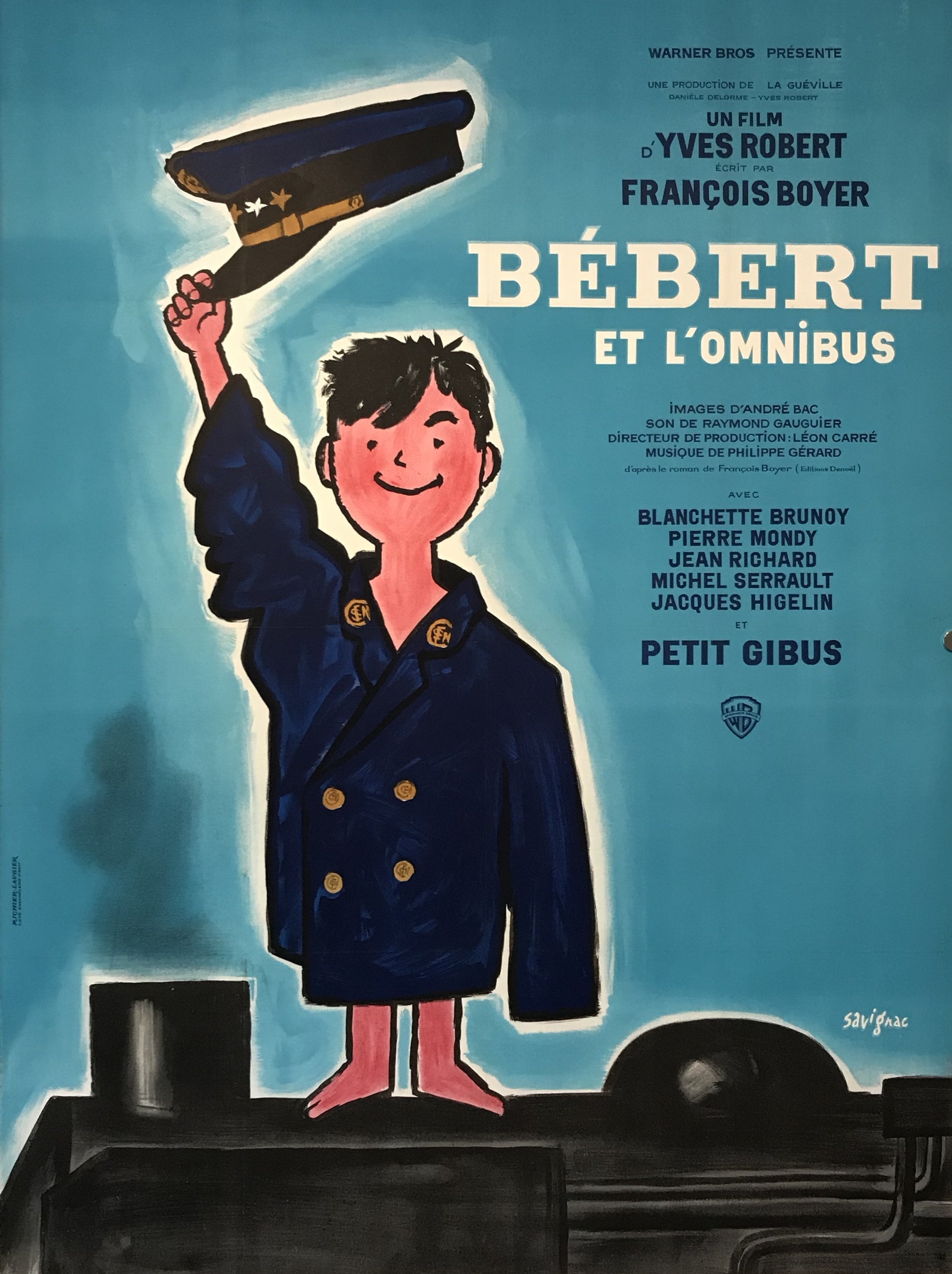 Bébert et l'Omnibus 映画ポスター 1960 年代のオリジナルフランス映画ポスター、Bebert et L'Omnibus