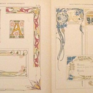 1900c. Belle Epoque Design Sheets, Documents Lithographiques Plate #12 + 16