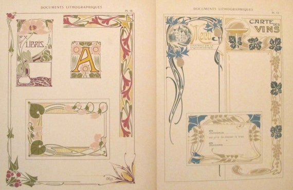 1900c. Belle Epoque Design Sheets, Documents Lithographiques