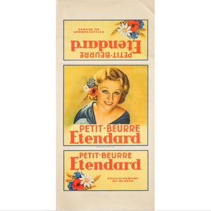 1930s Original French Poster, Biscuit Petit-Beurre Etendard