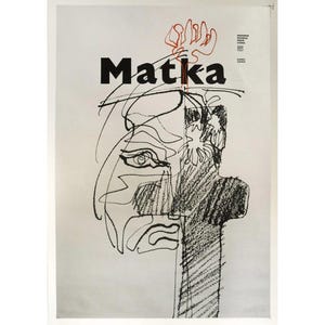 1983 Tsjechische theaterposter, &quot;The Mother&quot; (&quot;Matka&quot;) in het National Theatre New Scene (Josef Flejsar)