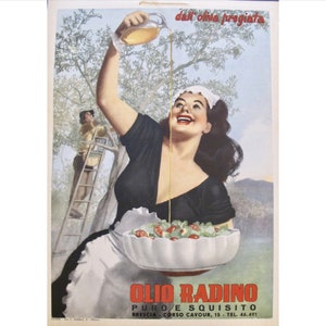 Originele Italiaanse reclamedoos uit 1950, Olio Radino (klein)