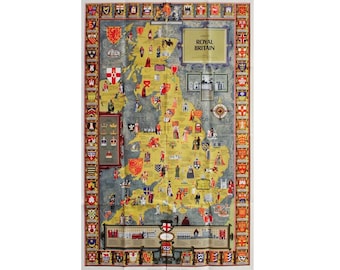 1957 Britisches Reiseplakat, Eine Karte des königlichen Großbritannien und Irland