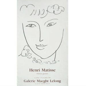 1984 Original Matisse Exhibition Poster, Oeuvres Gravées, Galerie Maeght Lelong