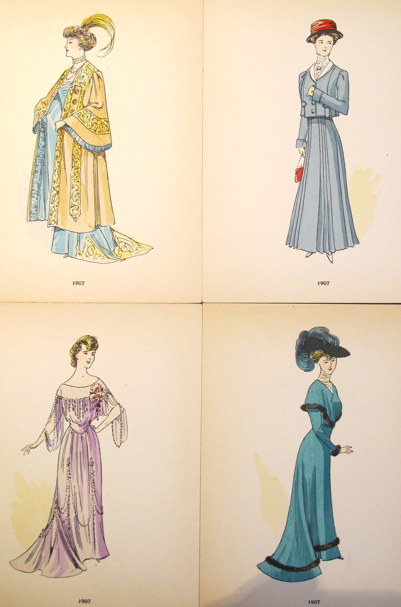 1907 La Mode Feminine, Parisian Ladies Fashion (set of 4) - Etsy