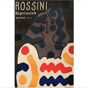 1988 Original Polish Opera Poster, Rossini - Teatr Wielki (Mlodozeniec)