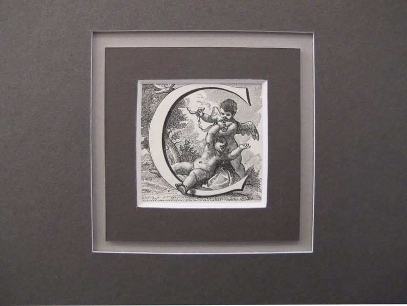 Nursery Decor Letter C Francois Boucher Kids Room Decor Vintage Baroque Alphabet