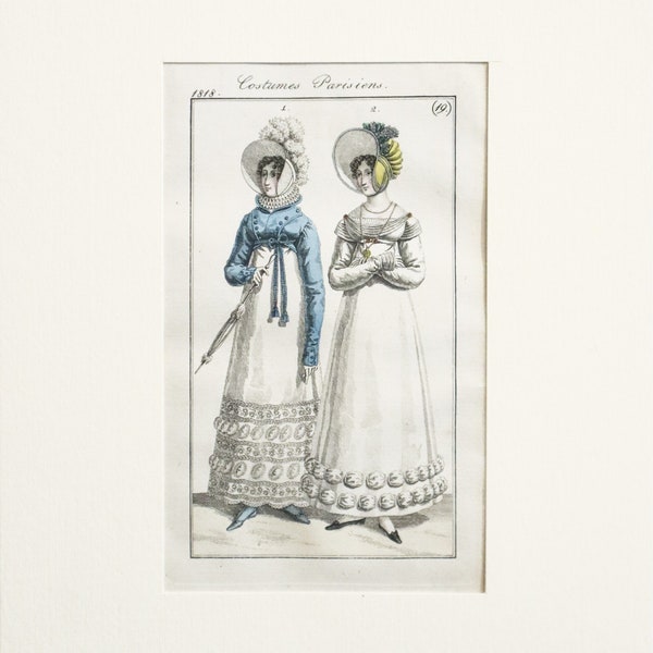 1820's Costumes Parisien, Parisian Ladies Fashion (set of 2)