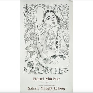 1984 Original Matisse Exhibition Poster, Maeght Lelong Gallery, Odalisque - Matisse